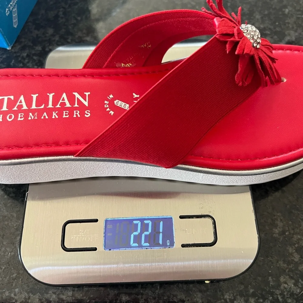 Italian Shoemakers Dandi Red Sandal with flower 🇺🇸